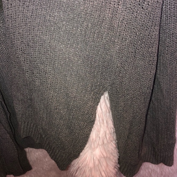 Gray Cardigan Knee Length Open Front Soft Knit Sm/Med - Picture 6 of 7